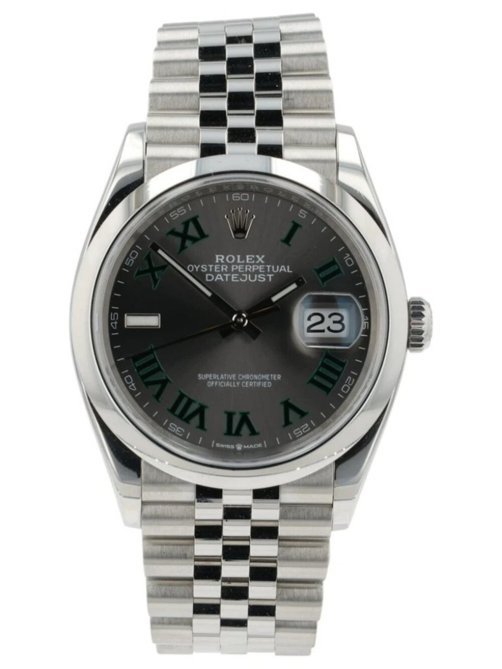 Rolex Datejust Wimbledon Gray Dial Stainless Steel 36mm Automatic Men’s